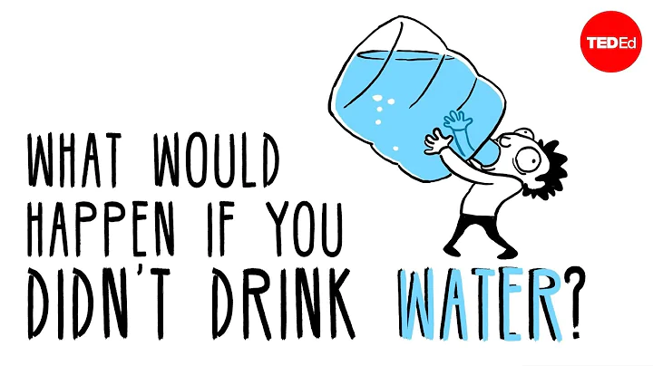 A cartoonish character drinking a gallon of water